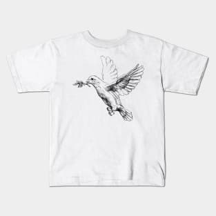 White Dove Illustration Kids T-Shirt